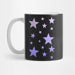 Pastel Purple Ombre Faux Glitter Stars Mug